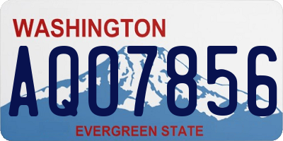 WA license plate AQO7856