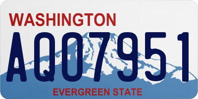 WA license plate AQO7951