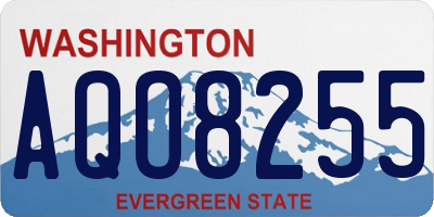 WA license plate AQO8255