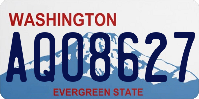 WA license plate AQO8627