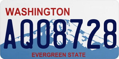 WA license plate AQO8728