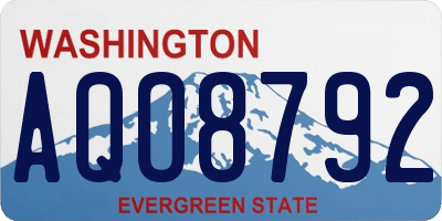 WA license plate AQO8792
