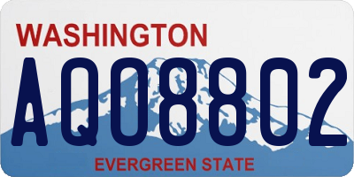 WA license plate AQO8802