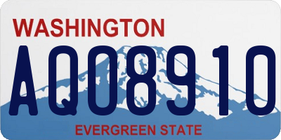 WA license plate AQO8910