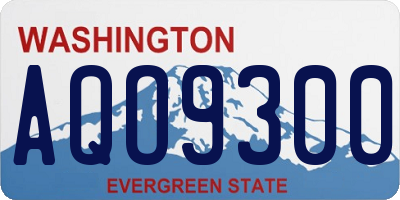 WA license plate AQO9300