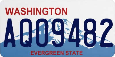 WA license plate AQO9482