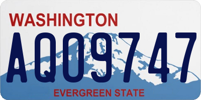WA license plate AQO9747