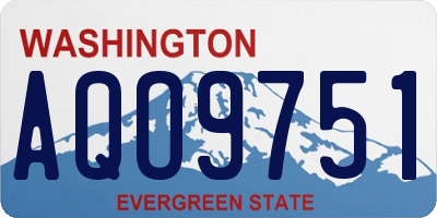 WA license plate AQO9751