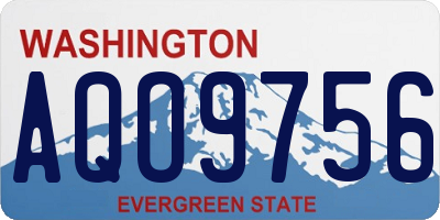 WA license plate AQO9756