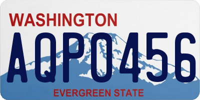 WA license plate AQP0456