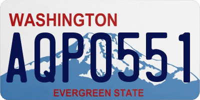 WA license plate AQP0551