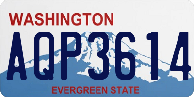 WA license plate AQP3614