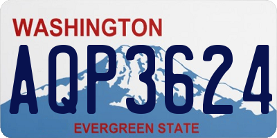 WA license plate AQP3624