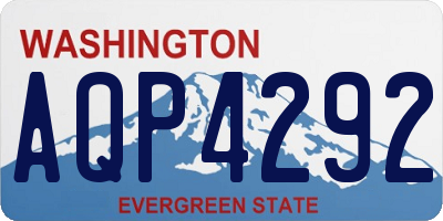 WA license plate AQP4292