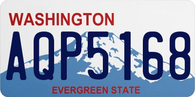 WA license plate AQP5168