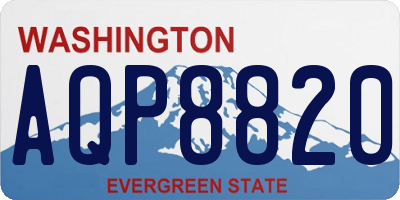 WA license plate AQP8820