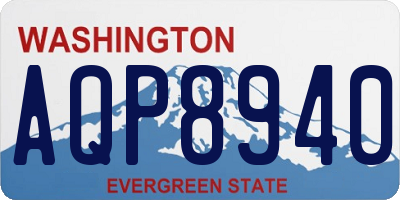 WA license plate AQP8940