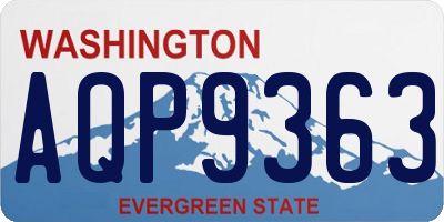 WA license plate AQP9363