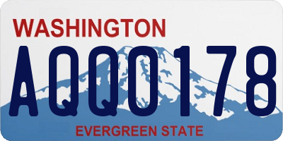 WA license plate AQQ0178