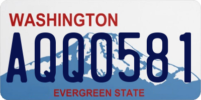 WA license plate AQQ0581