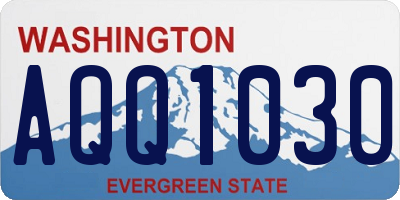 WA license plate AQQ1030