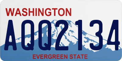 WA license plate AQQ2134