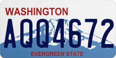 WA license plate AQQ4672