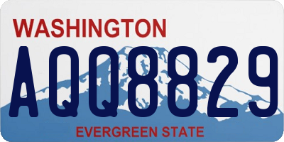 WA license plate AQQ8829