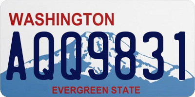WA license plate AQQ9831
