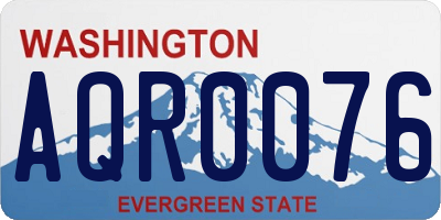 WA license plate AQR0076