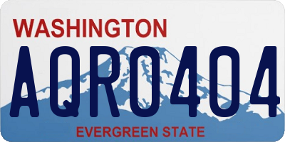 WA license plate AQR0404