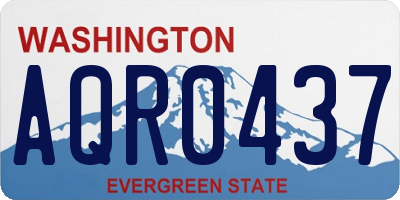 WA license plate AQR0437