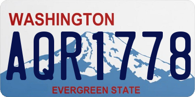 WA license plate AQR1778
