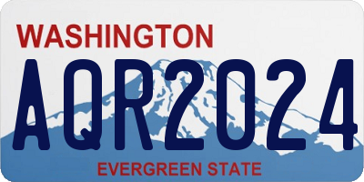 WA license plate AQR2024
