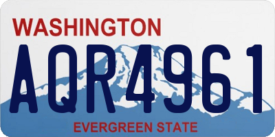 WA license plate AQR4961