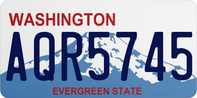 WA license plate AQR5745