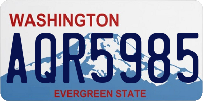 WA license plate AQR5985