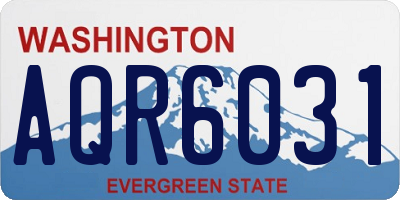 WA license plate AQR6031