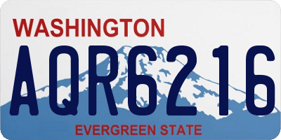 WA license plate AQR6216