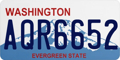 WA license plate AQR6652
