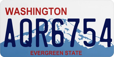 WA license plate AQR6754