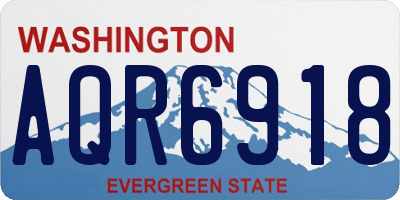 WA license plate AQR6918