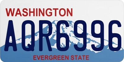 WA license plate AQR6996