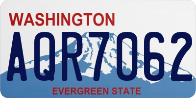 WA license plate AQR7062