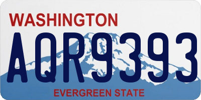 WA license plate AQR9393