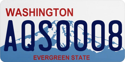 WA license plate AQS0008