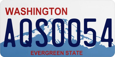 WA license plate AQS0054