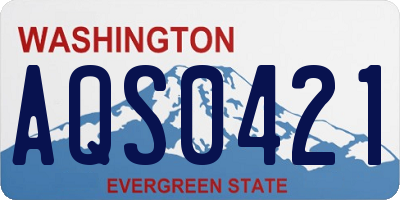 WA license plate AQS0421