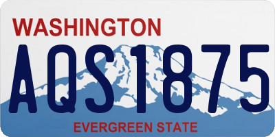 WA license plate AQS1875