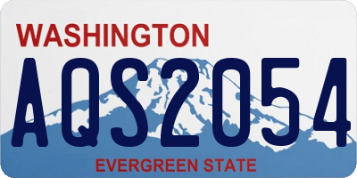 WA license plate AQS2054